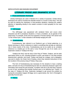 Notes IN Stylistics AND Discourse Analysis - NOTES IN STYLISTICS AND ...