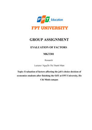 Marketing Research - MKT301 - FPT - Studocu