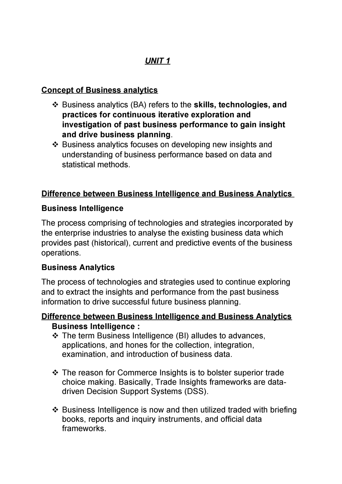 Business Analytics - Business Analytics Focuses On Developing New ...