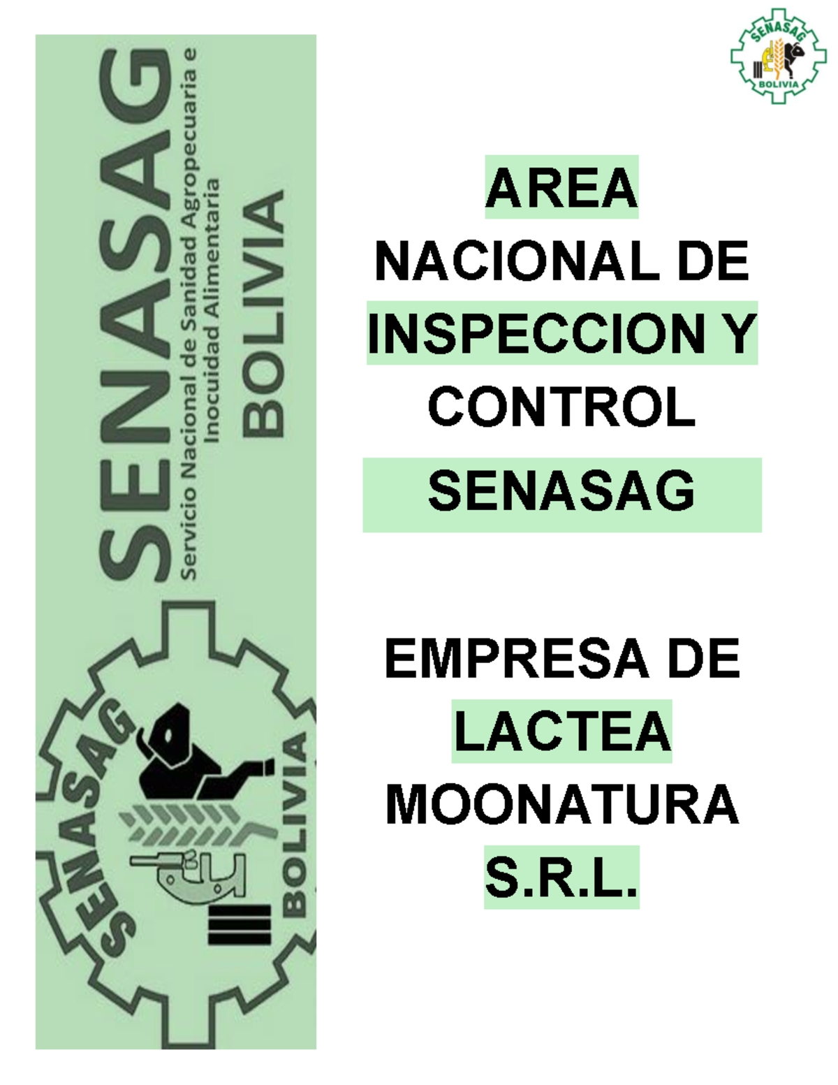 Inspeccion Y Control Senasag - AREA NACIONAL DE INSPECCION Y CONTROL ...
