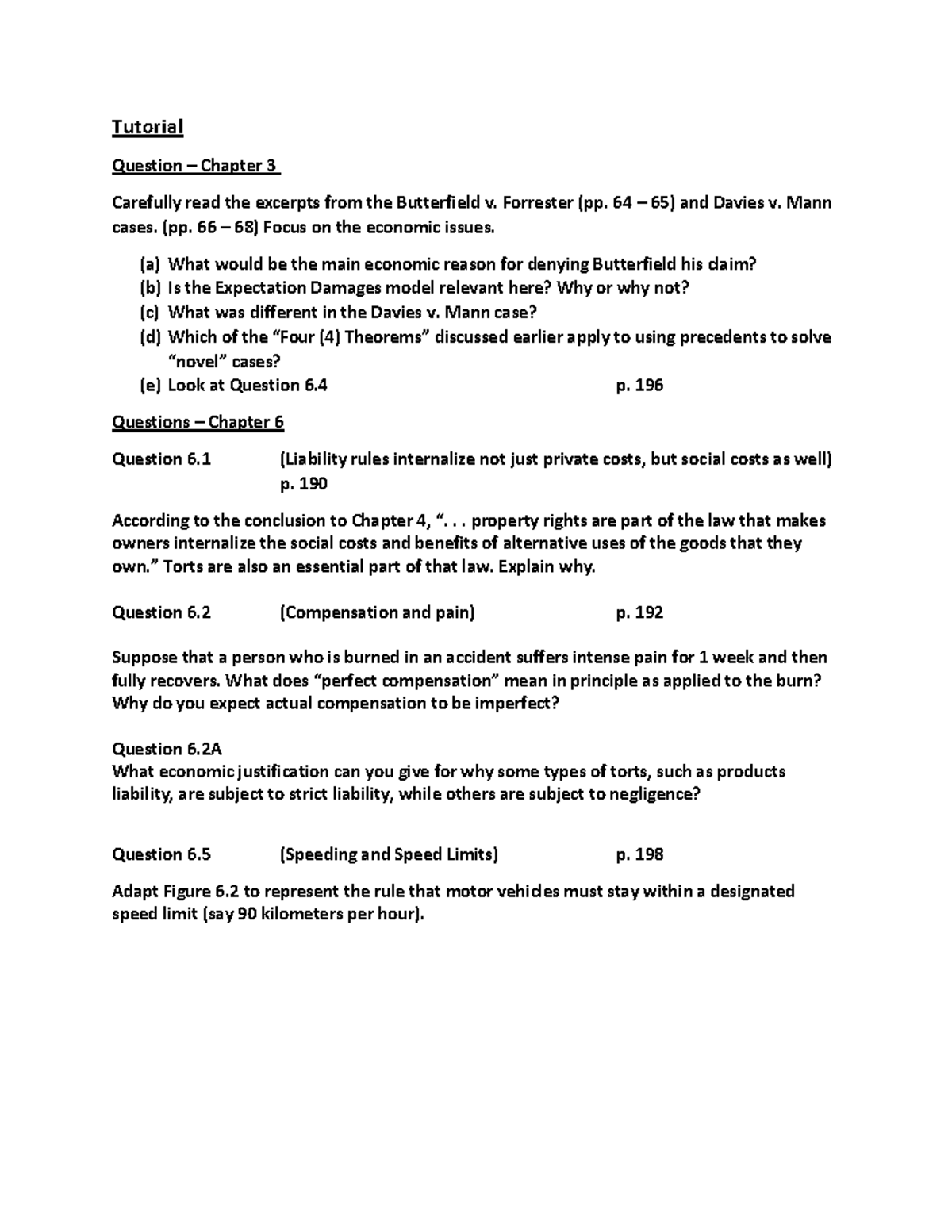 Lecture 6 - Tutorial - Questions - Tutorial Question – Chapter 3 ...