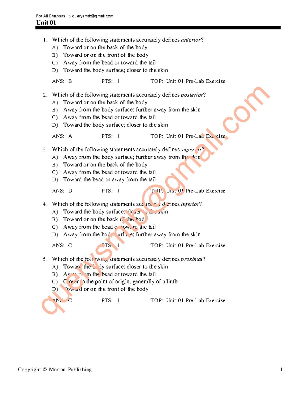 Solution Manual Test Bank Exploring Anatomy & Physiology in the ...