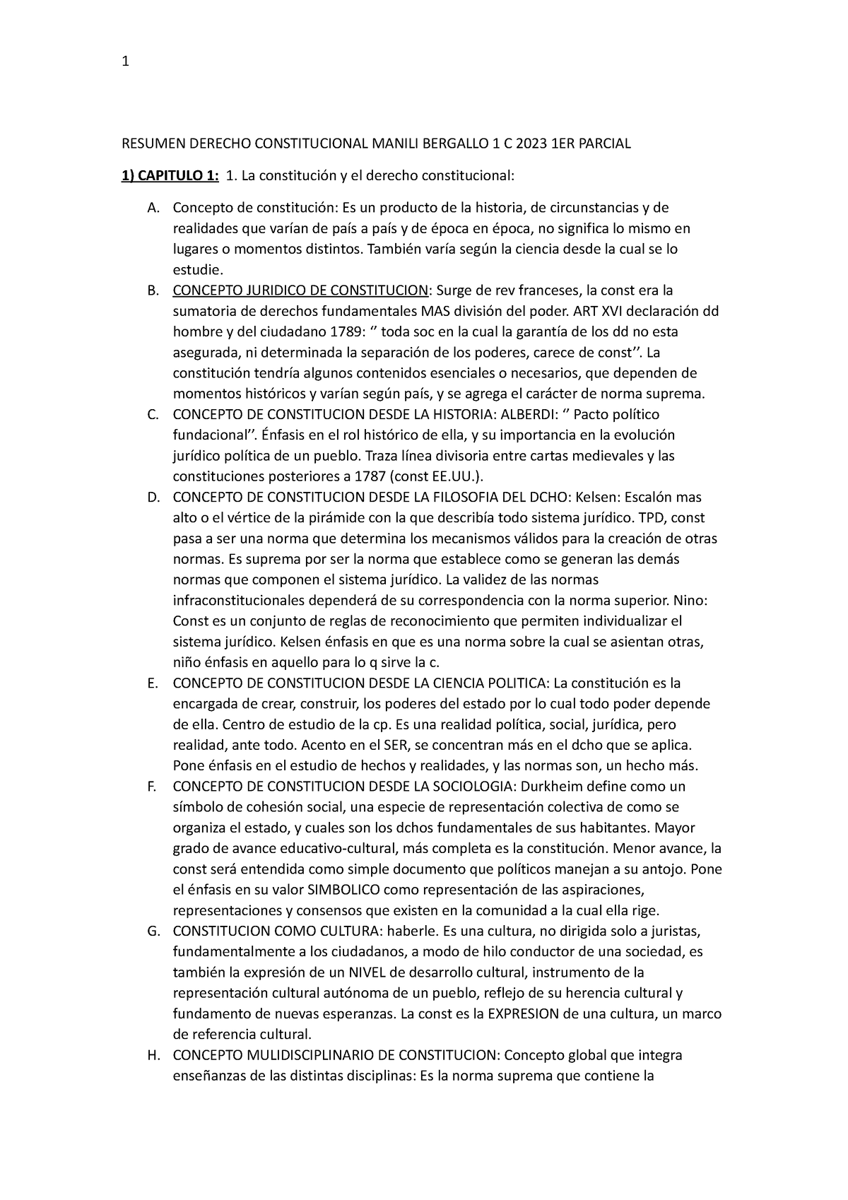 Resumen Primer Parcial Constitucional - RESUMEN DERECHO CONSTITUCIONAL ...