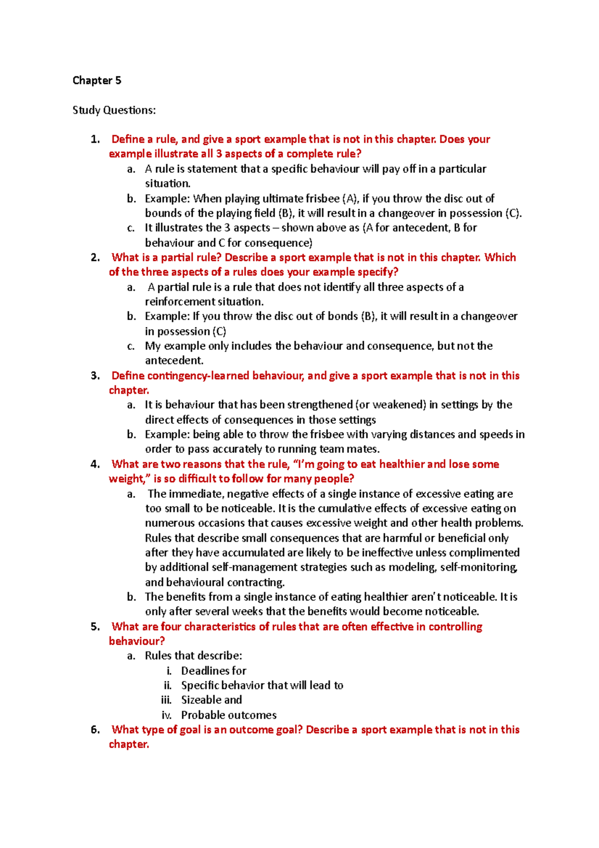 Chapter 5 - Study Questions For Exams - Chapter 5 Study Questions: 1 ...