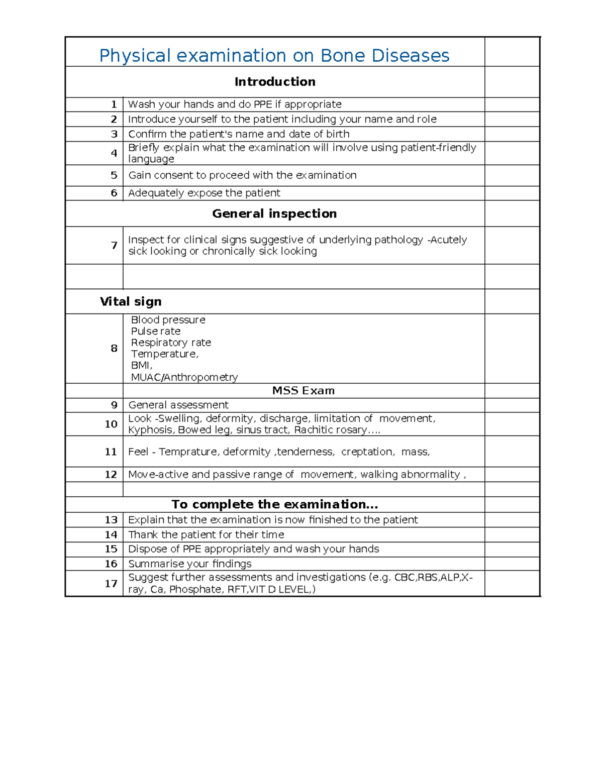 Bone Diseases PE - read it ,it.s helpful - Physical examination on Bone ...