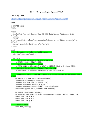Programming Assignment Unit 6