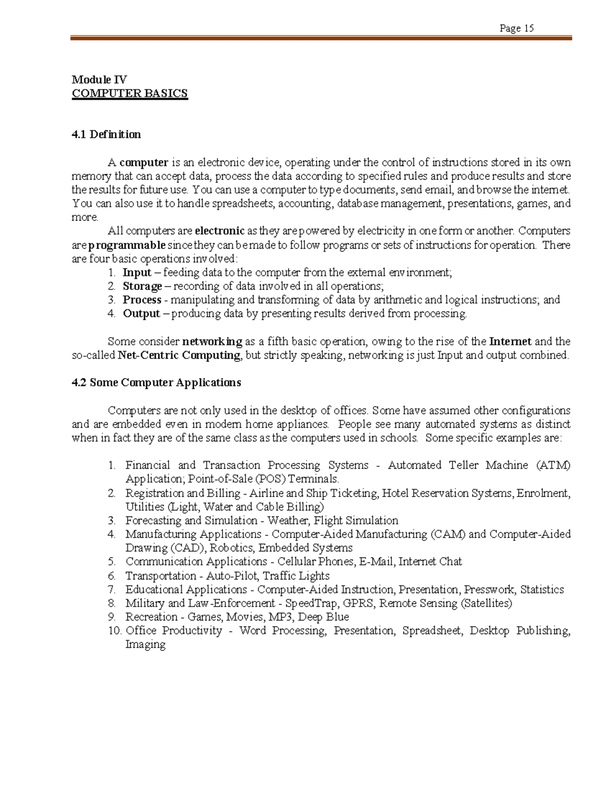 BIT 101 03 part 2 - computer ethics - Module IV COMPUTER BASICS 4 ...