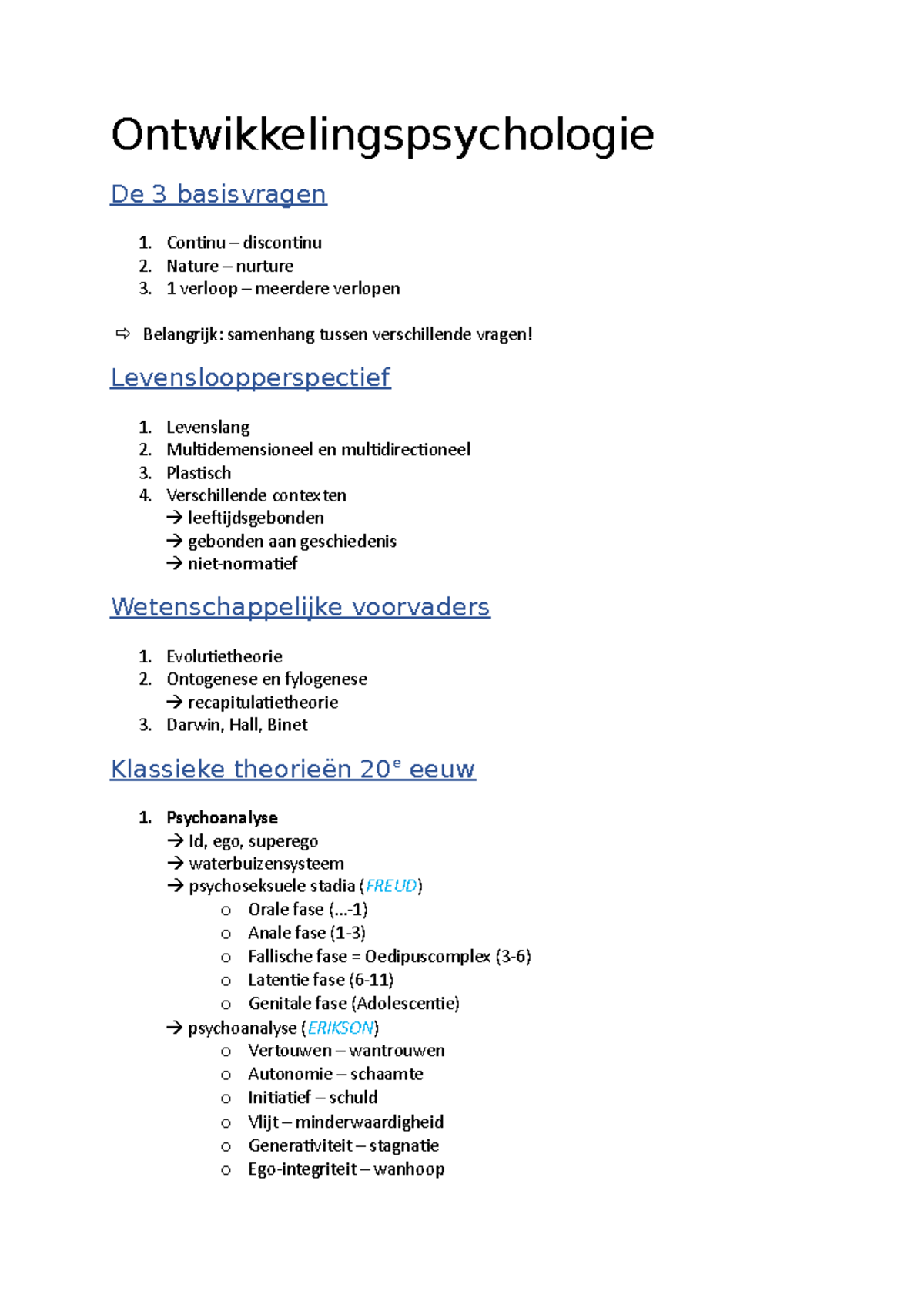 Hoofdstuk 1- Ontwikkelingspsychologie - Ontwikkelingspsychologie De 3 ...