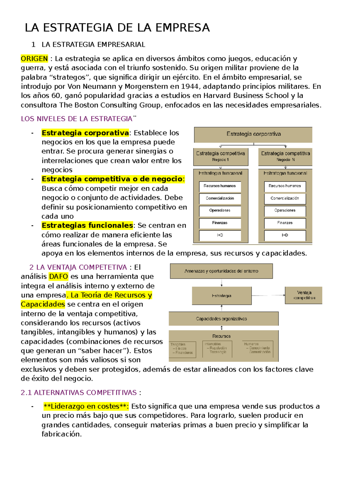 tema 3 LA Estrategia DE LA Empresa - LA ESTRATEGIA DE LA EMPRESA 1 LA ...