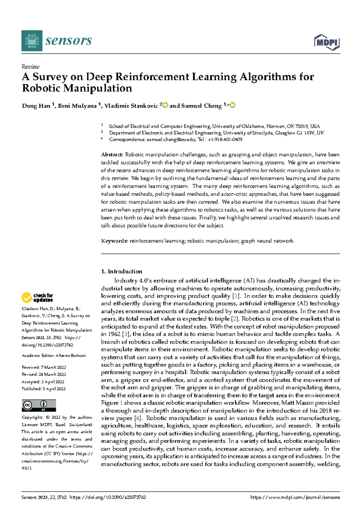A Survey on Deep Reinforcement Learning Algorithms - Citation: Han, D ...