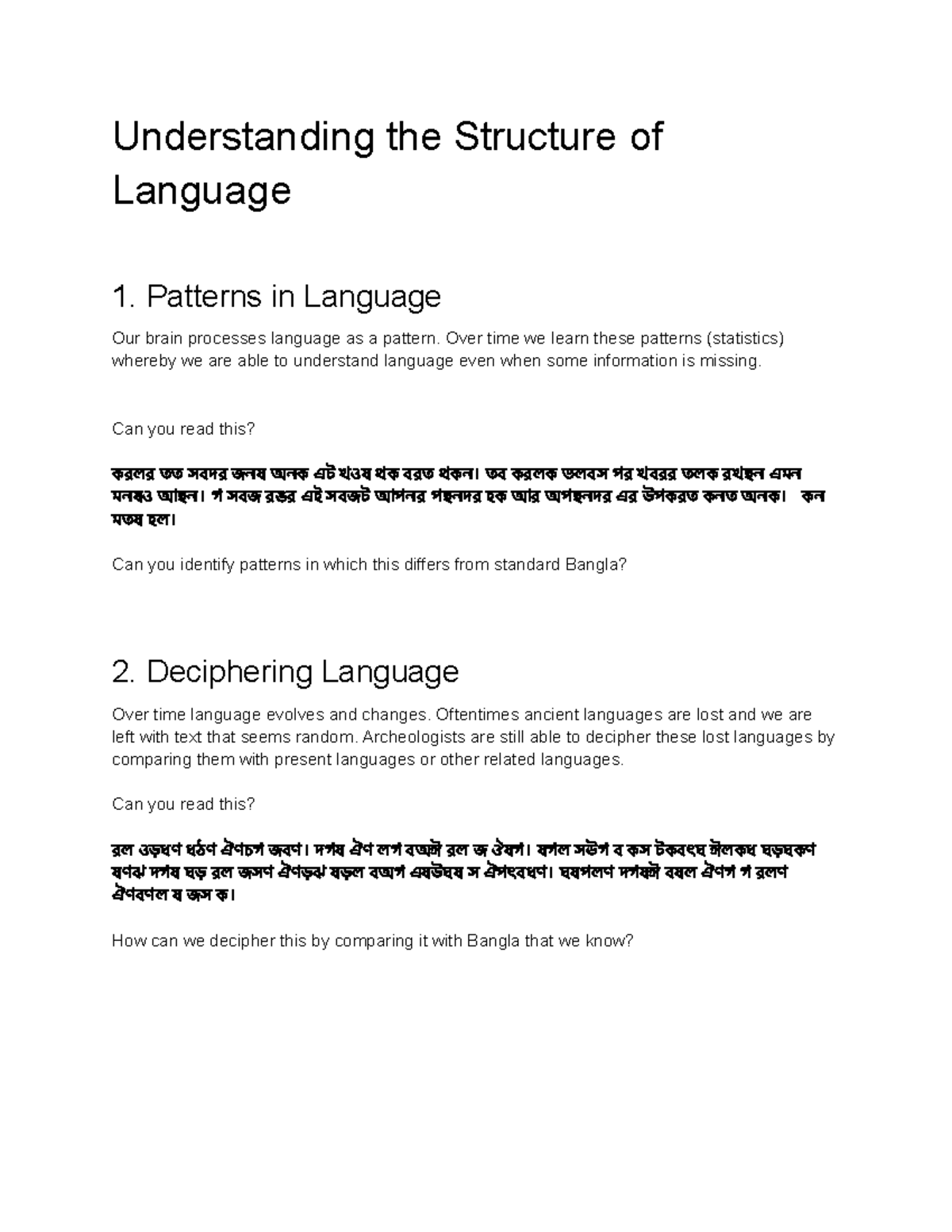 Understanding the Structure of Language - Google Docs - Understanding ...