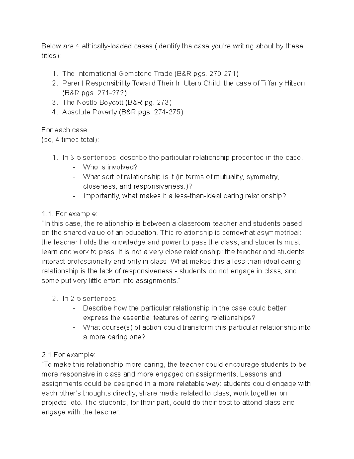 Case Analysis Ch12 - Homework - Below are 4 ethically-loaded cases ...