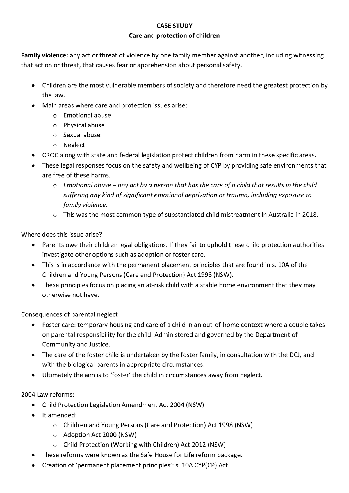 3.06 consumer and family law case study