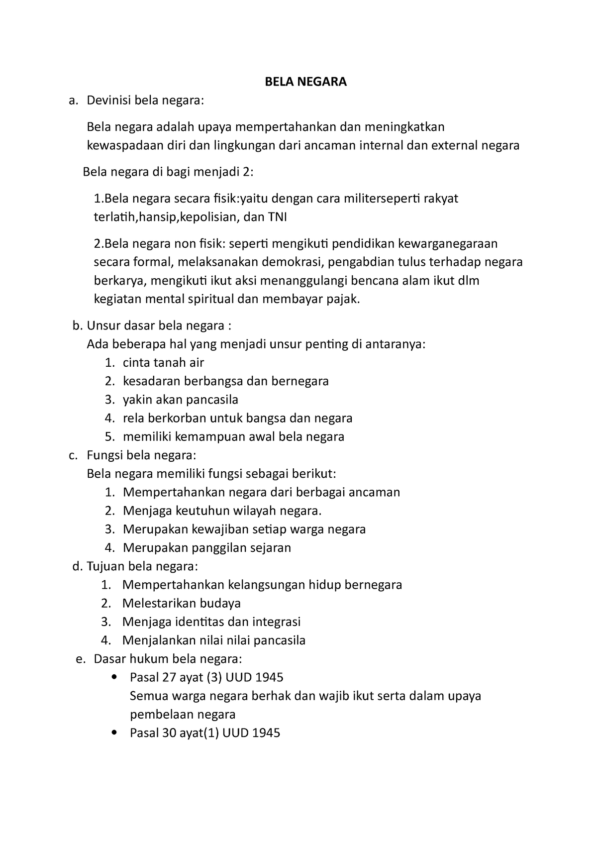 BELA Negara - BELA NEGARA A. Devinisi Bela Negara: Bela Negara Adalah ...