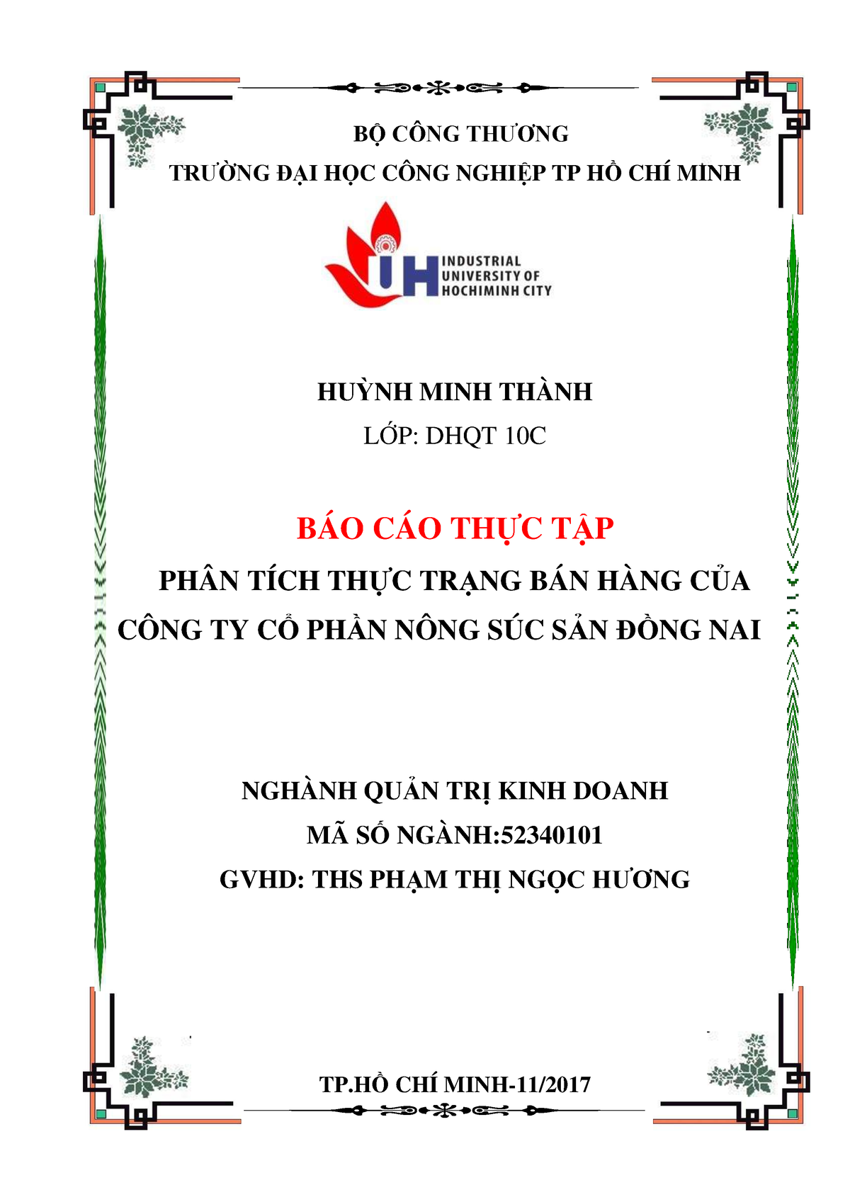 BAO CAO THC TP PHAN TICH THC TRNG BA - B CÞNG THNG TRNG I HC CÔNG NGHIP ...