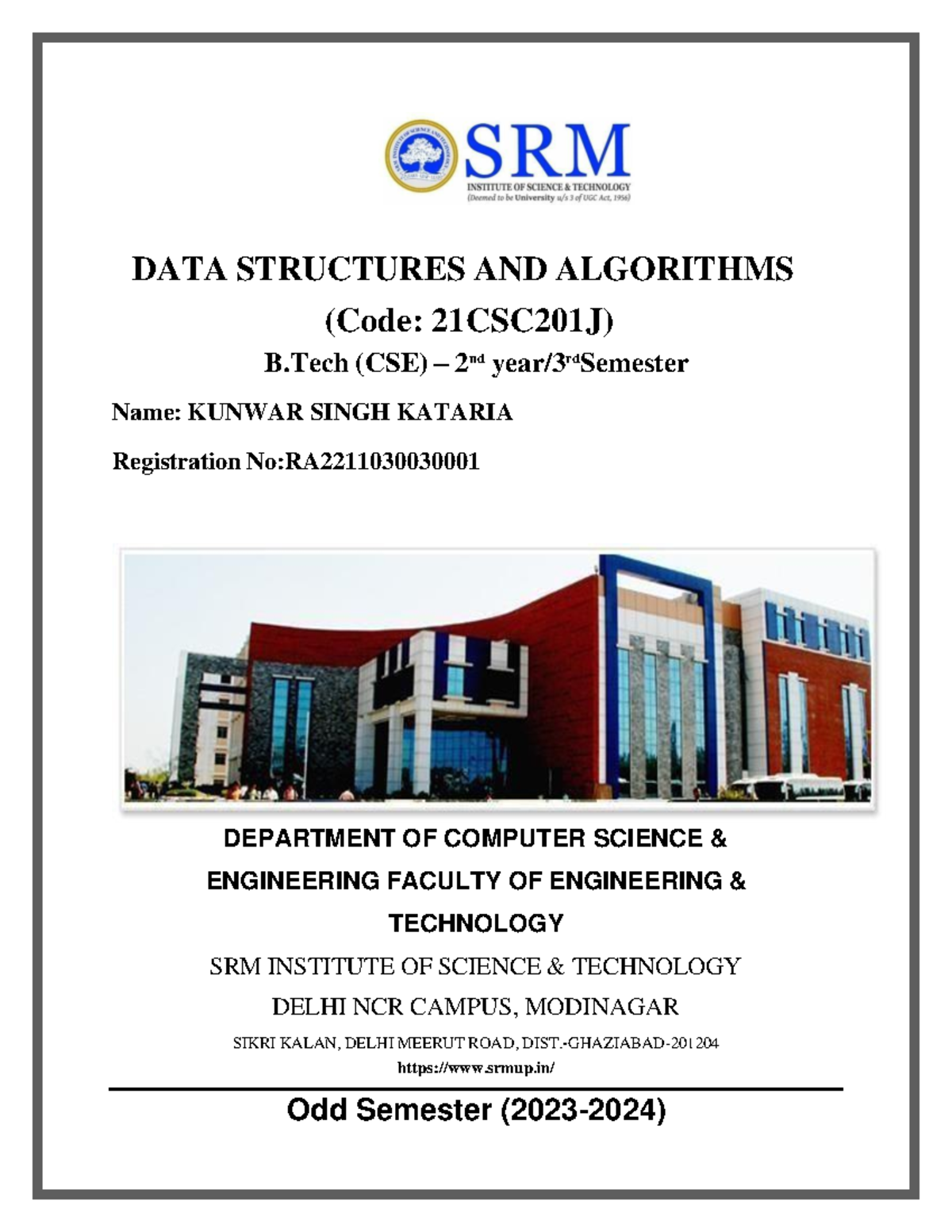 Dsa File Merged New Dsa Notes Data Structures And Algorithms Code Csc J B Cse