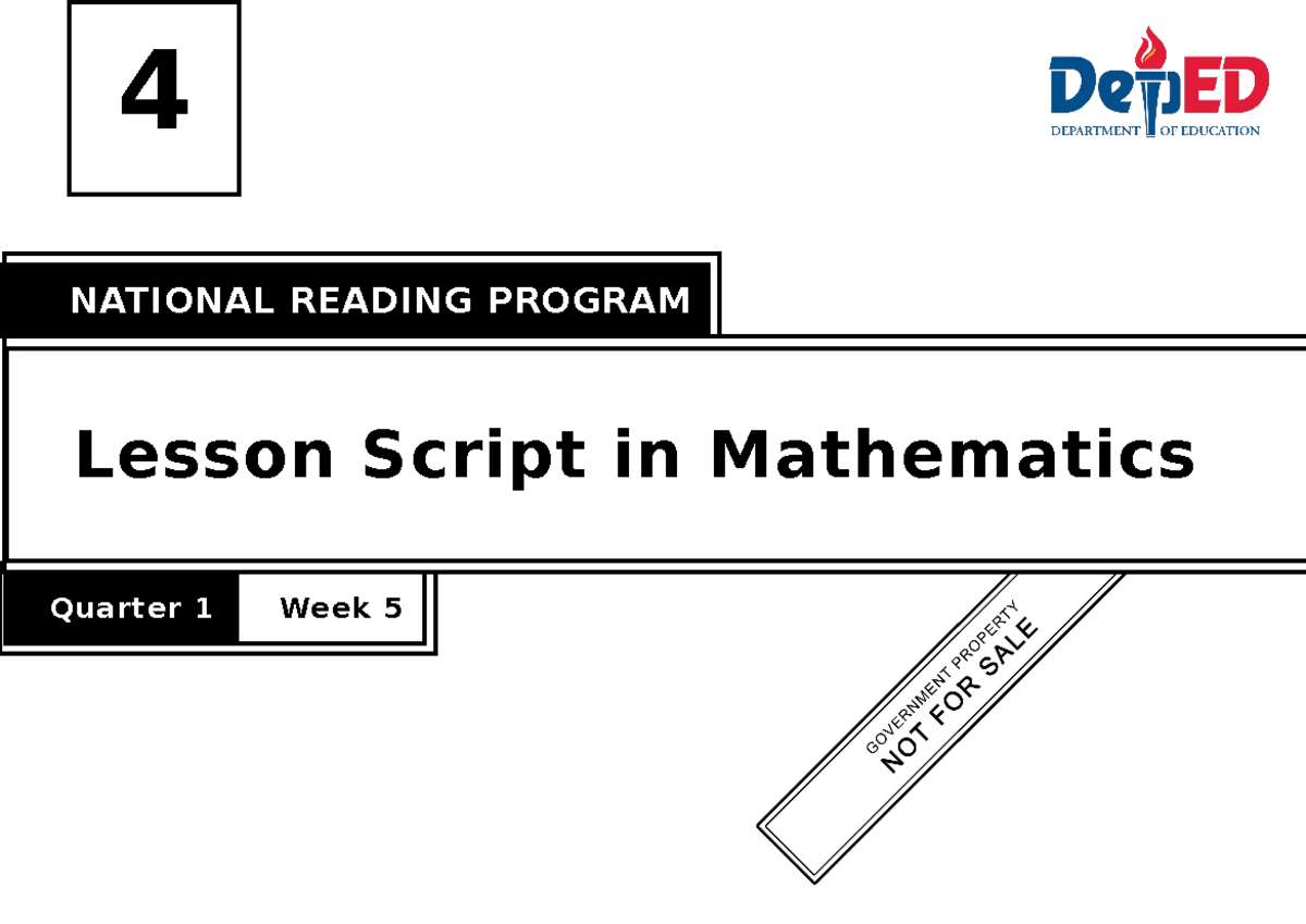 Math lesson for struggling learners - 4 Quarter 1 Week 5 NATIONAL ...