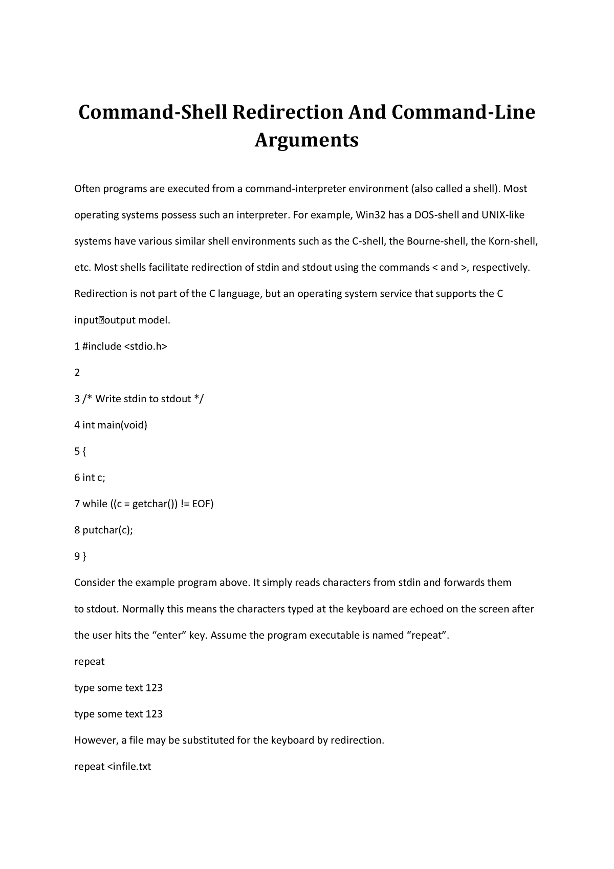 the-c-programming-language-command-shell-redirection-and-command-line
