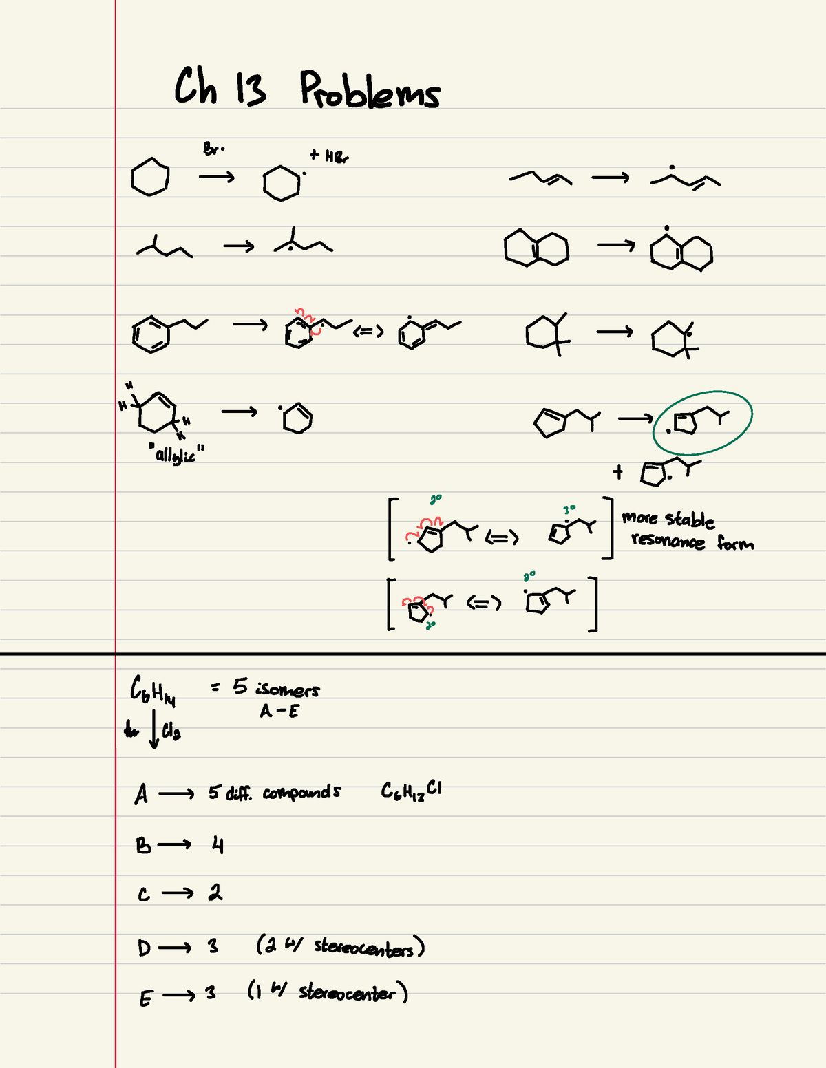 Ochem Ch13 Practice Problems - Bro , .+HBr → > In > In > ' " F- 1 ...