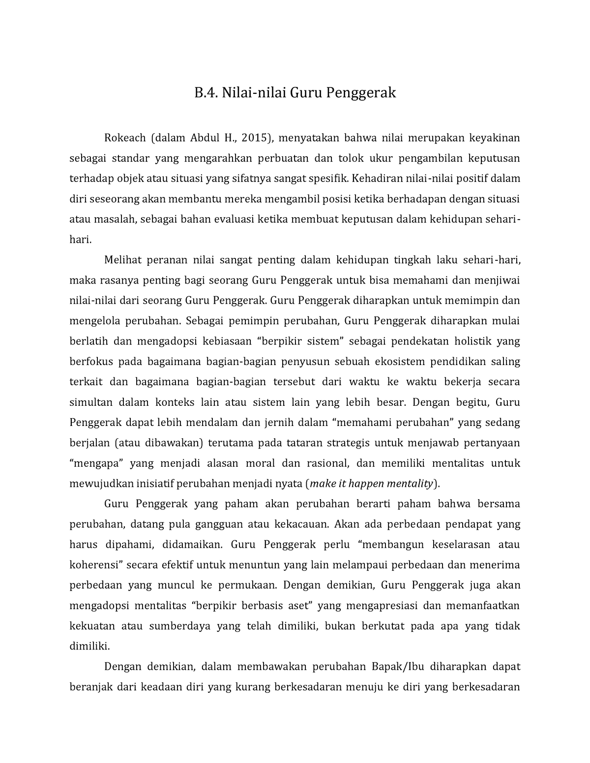 Nilai-nilai Guru Penggerak - B. Nilai-nilai Guru Penggerak Rokeach ...