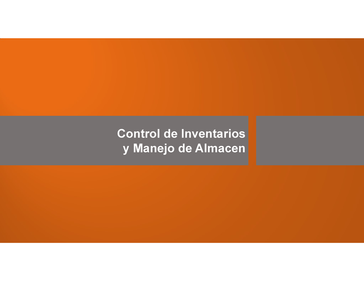 Manual De Invetarios Control De Inventarios Y Manejo De Almacen Control De Inventarios Y 9085