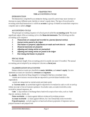 ACCT 101 Chapter 7 Handout 2 - Accounting 101 Chapter 7 – Accounts and ...