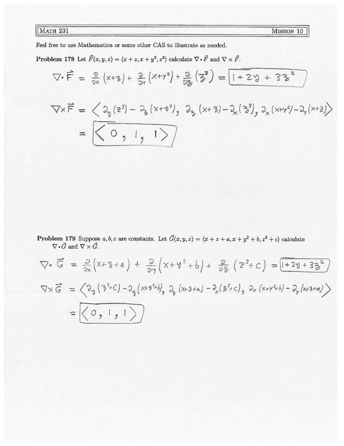Seminar assignments Mission 1 - solutions - MATH 231 MISSION 10 Feel ...