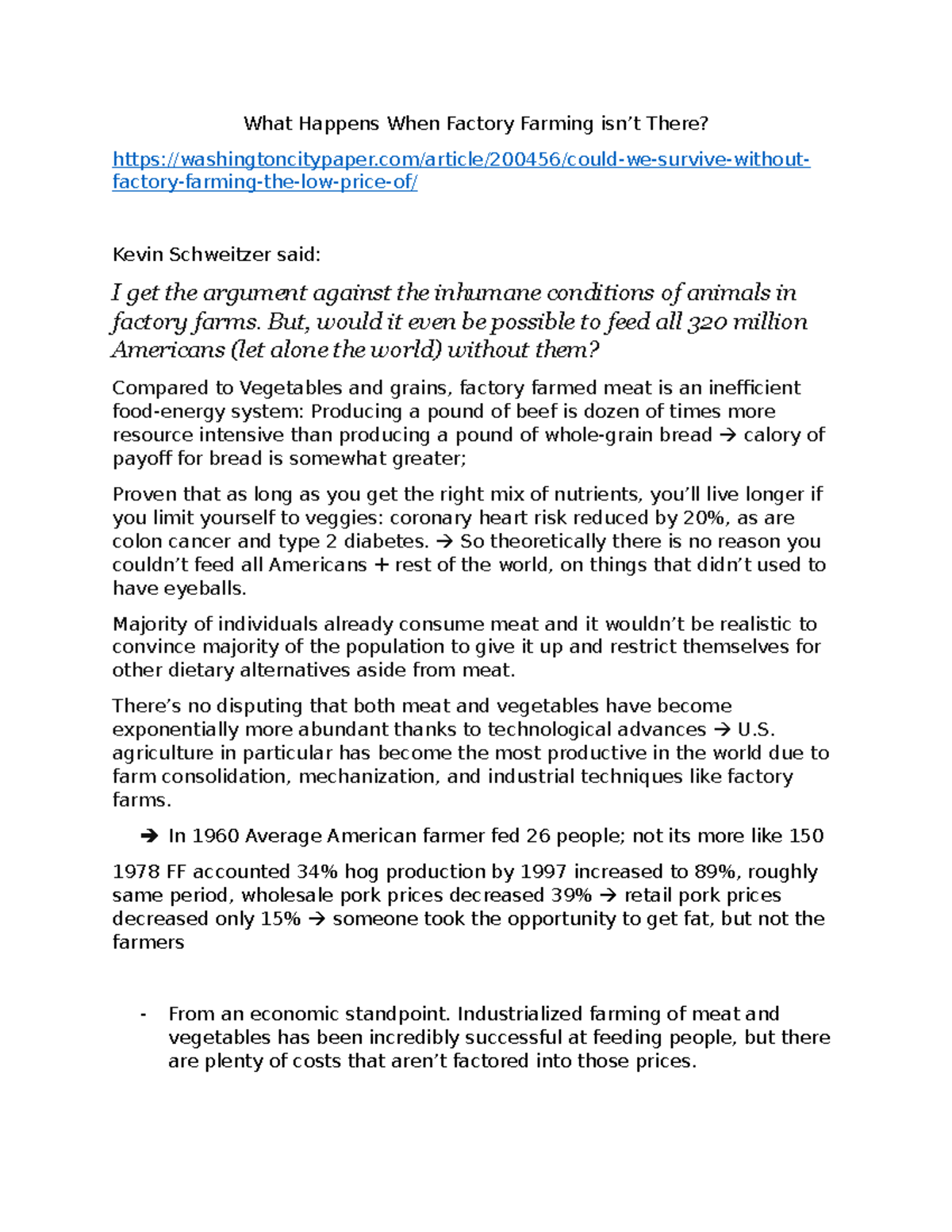 What Happens When Factory Farming But, would it even be possible to