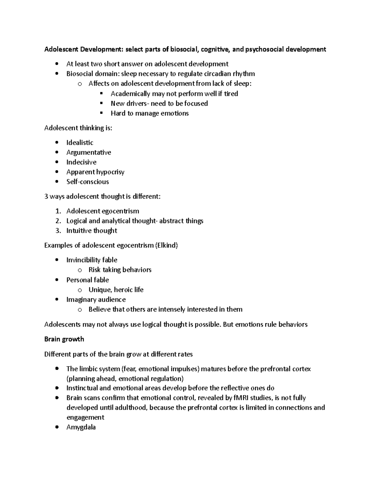 Biosocial cognitive 2024 and psychosocial development