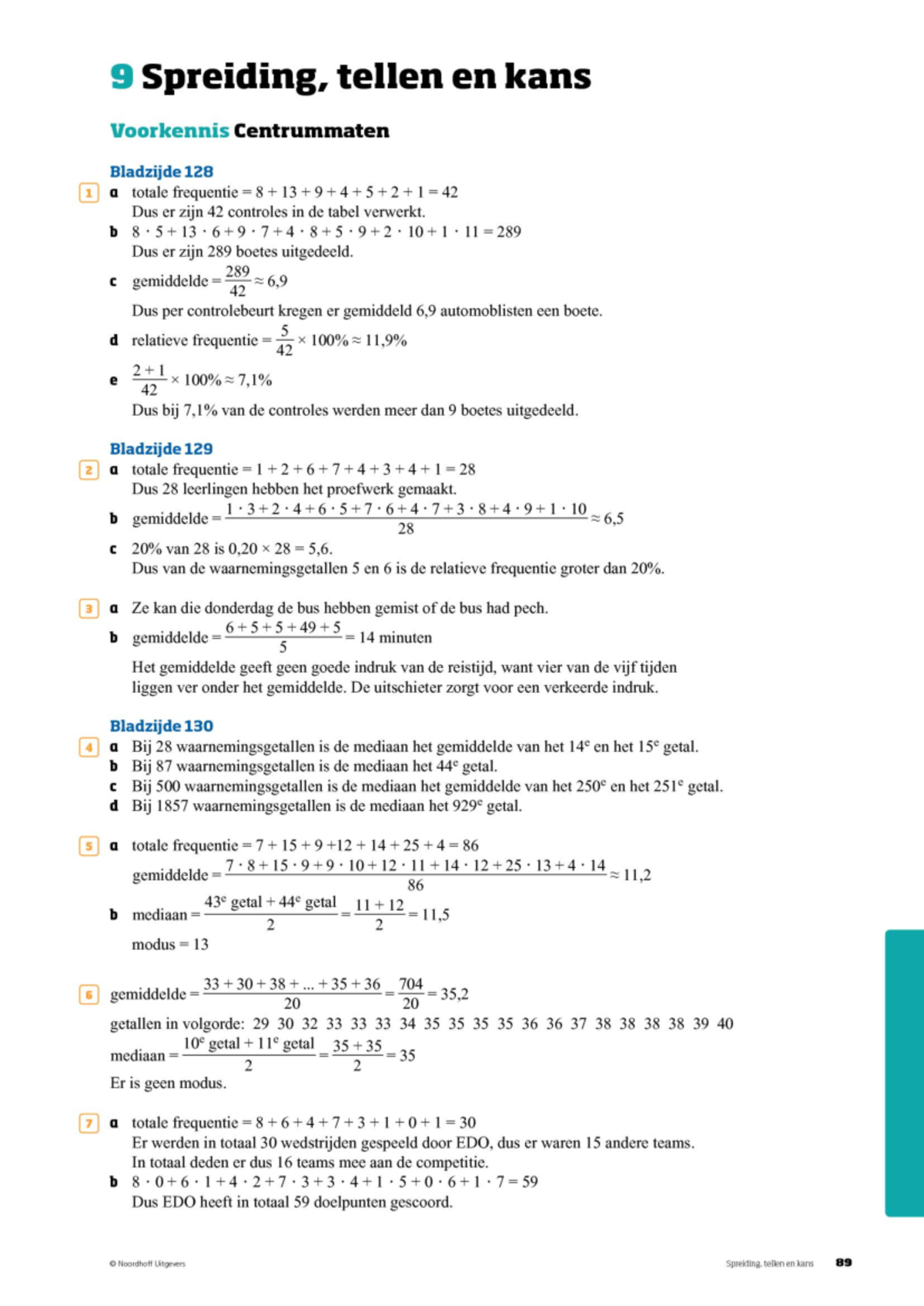 3H - UITW. - H9 Spreiding, tellen en kans - Wiskunde - Studeersnel