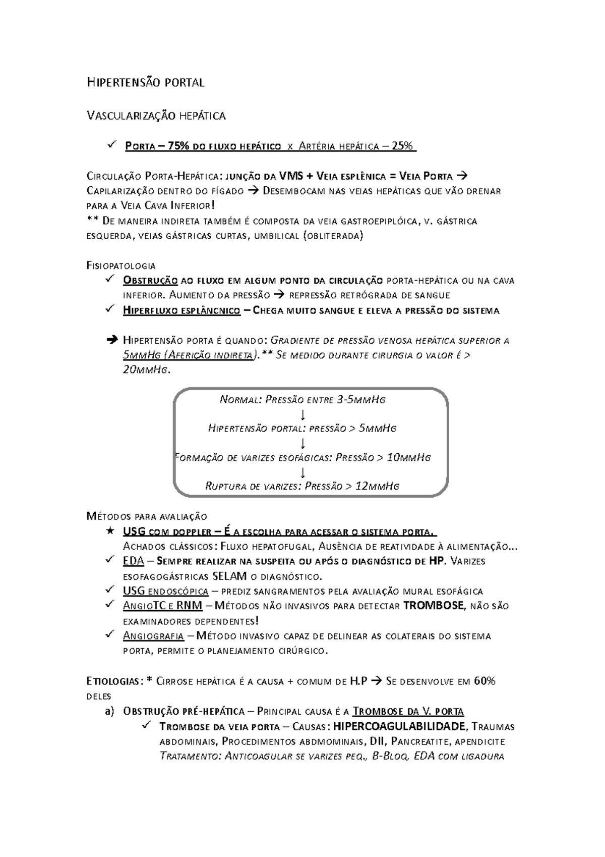 Hipertensao Portal Cirrose E Doencas Hepaticas Cronicas Tecnica Studocu