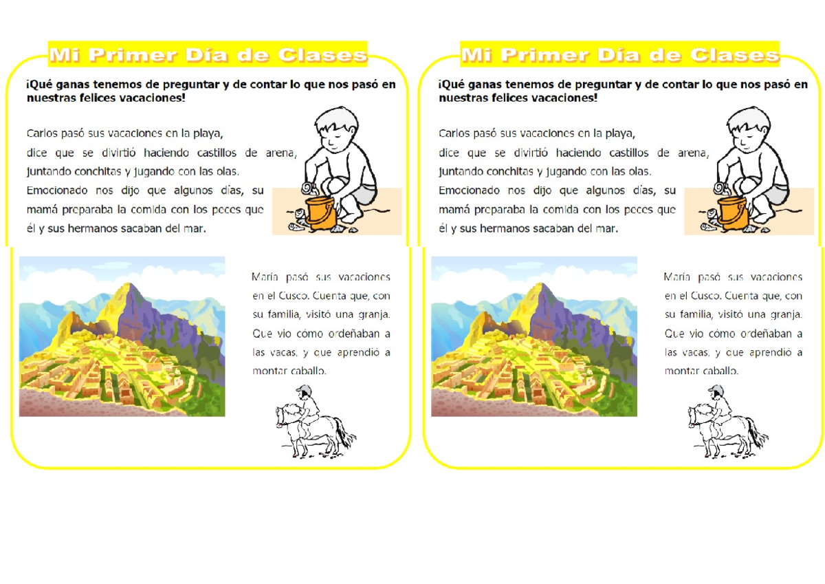 Mis Vacaciones Comunicacion Y Redaccion I Studocu