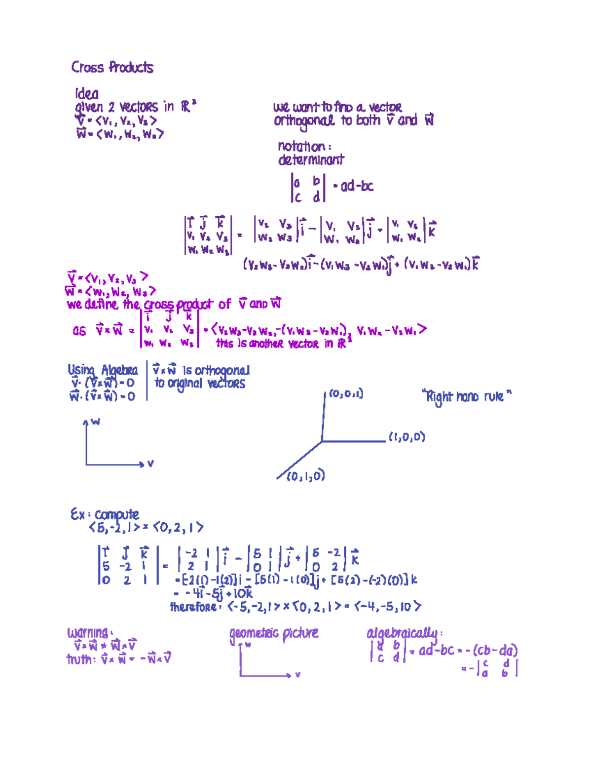 Cross products - Cross Products Idea given 2 VECTORS in R ...
