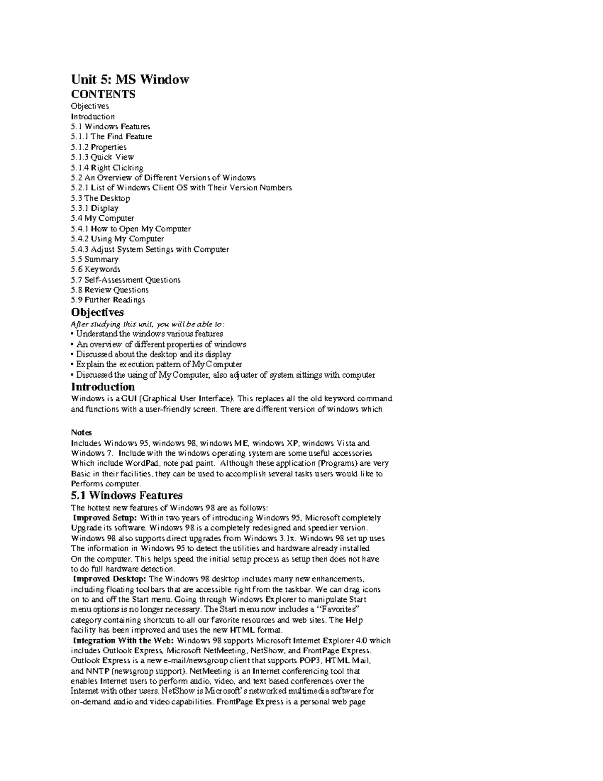 Unit 5 CFOA - These notes are helpful for BCA students who are ...