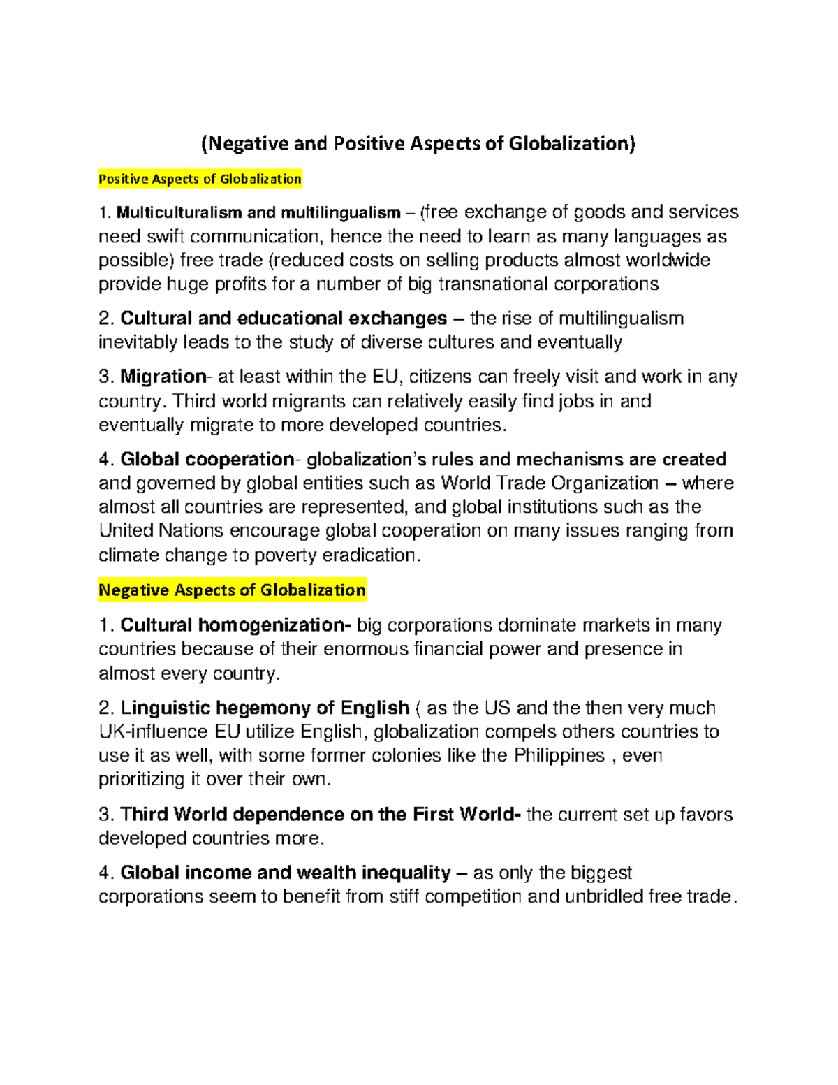 negative-and-positive-aspects-of-globalization-negative-and-positive-aspects-of-globalization