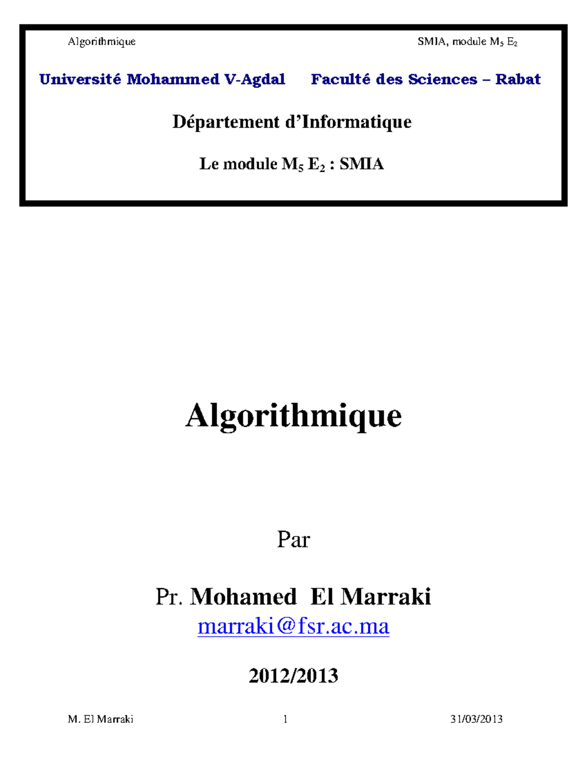 Cours-Algorithmique - Cours-Algorithmique - Algorithmique Par Pr ...