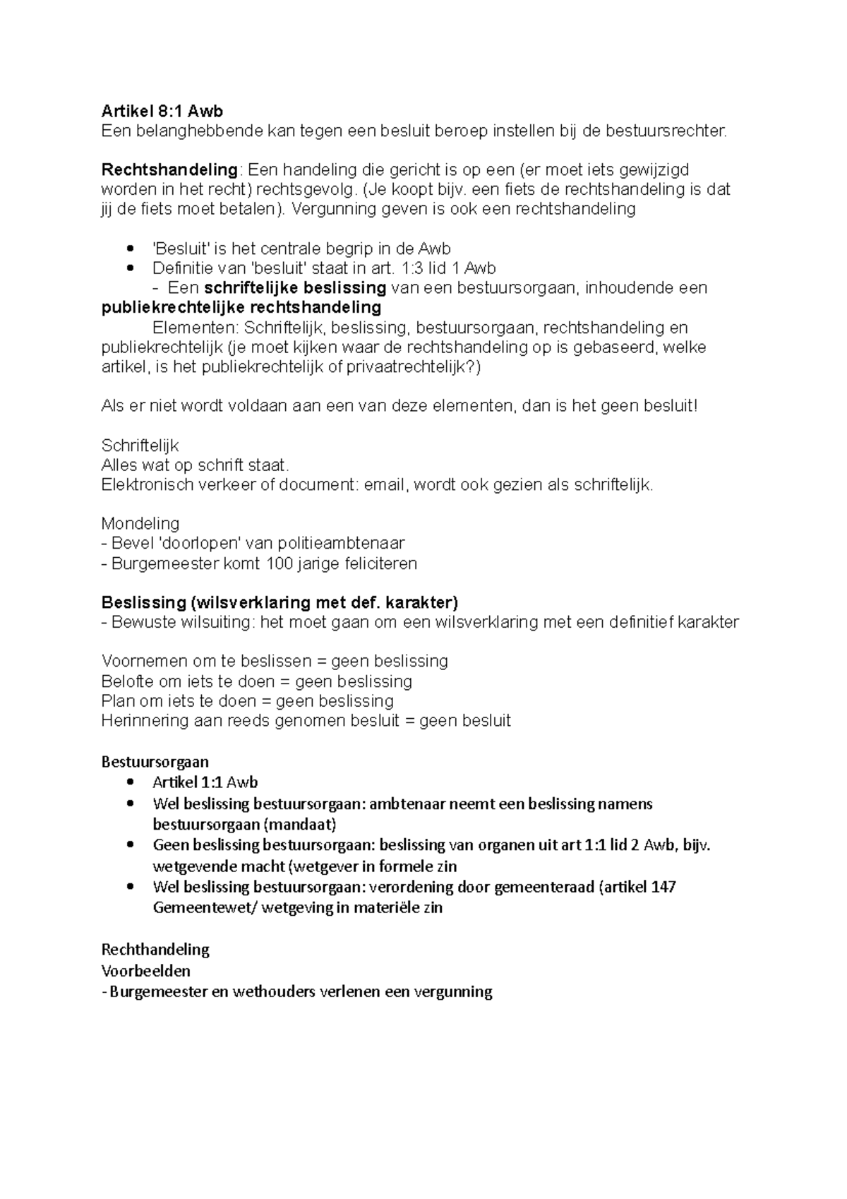 Bestuursrecht Week 3 Samenvatting - Artikel 8:1 Awb Een Belanghebbende ...