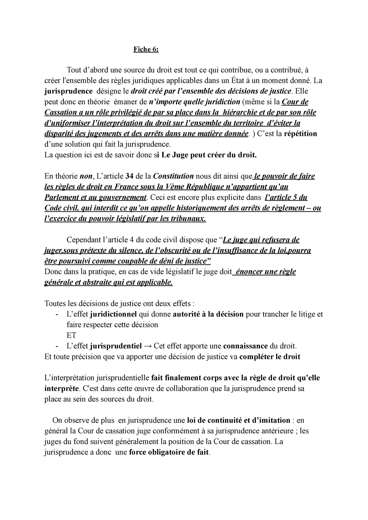 la jurisprudence est elle une source du droit dissertation pdf