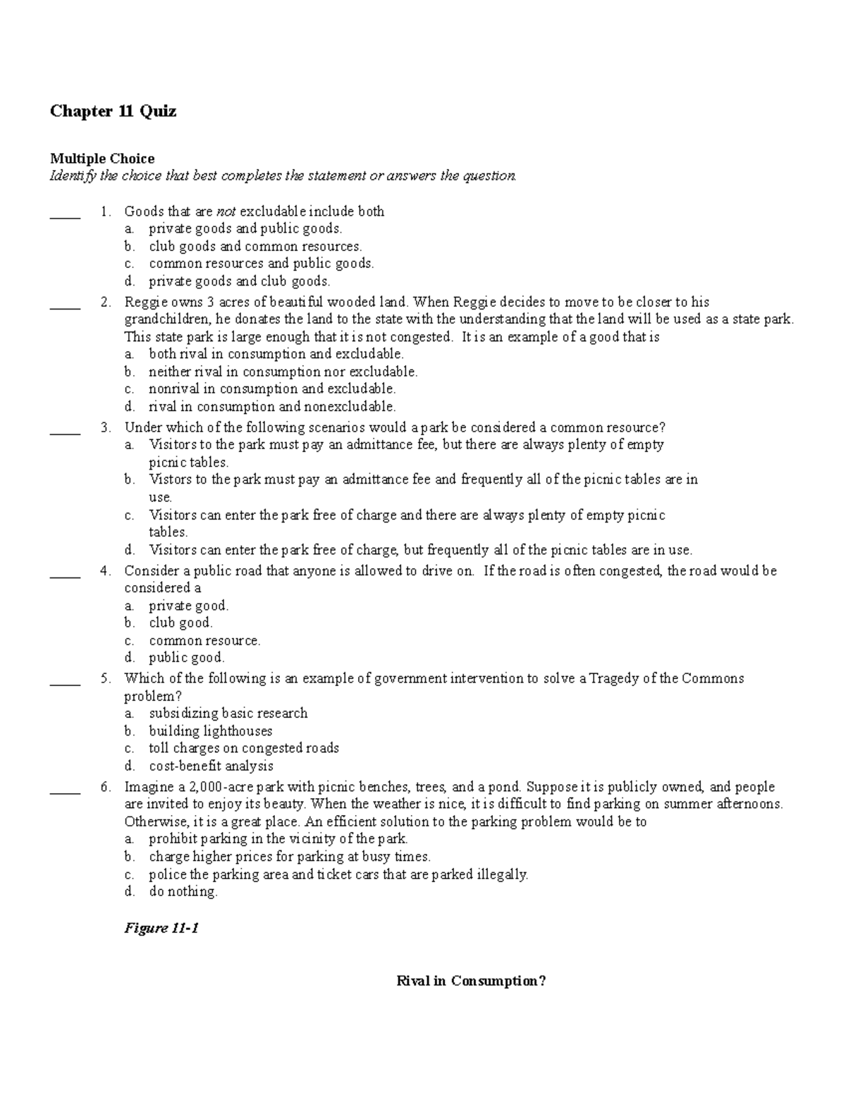 Chap11 - Lecture Notes 1 - Chapter 11 Quiz Multiple Choice Identify The ...