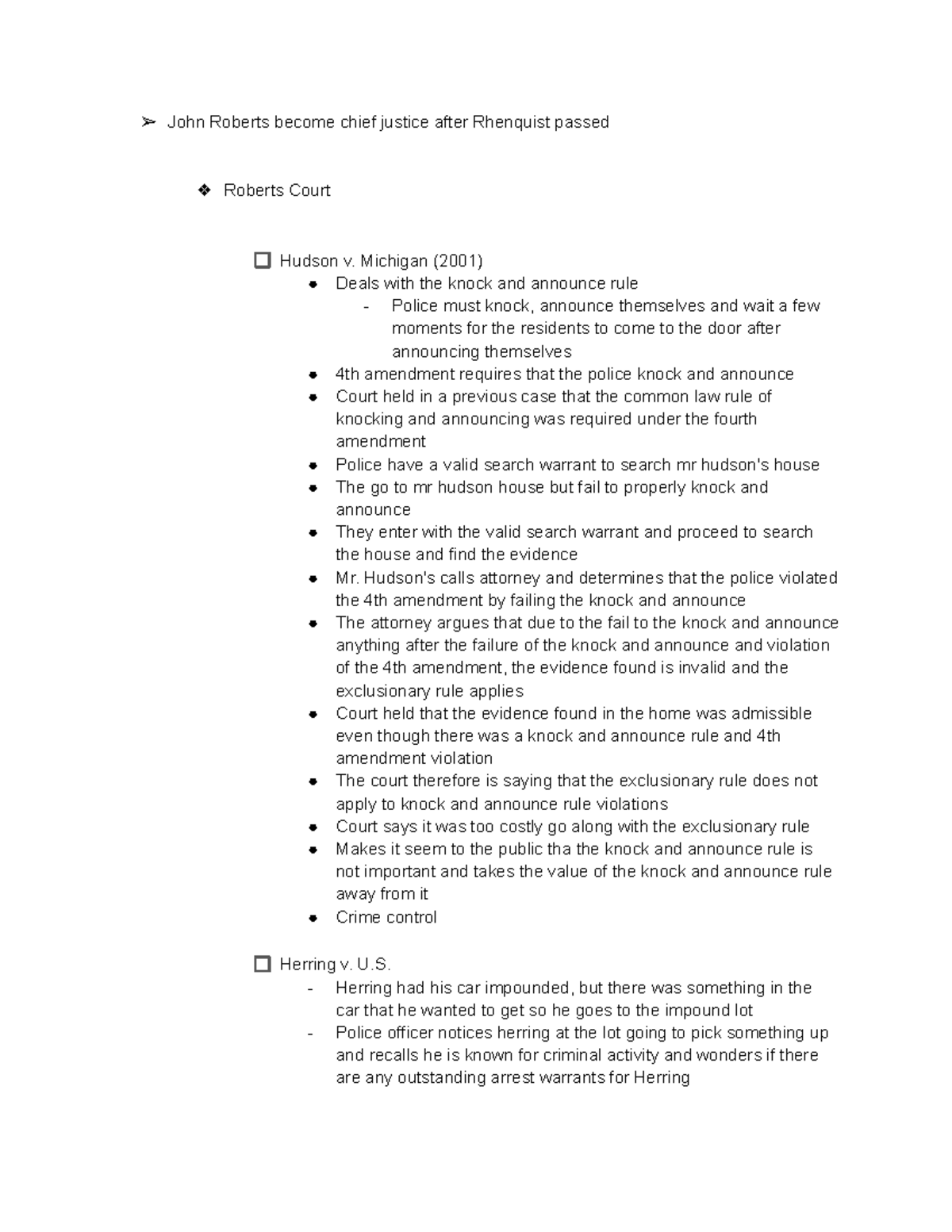 Criminal justice notes - John Roberts become chief justice after ...