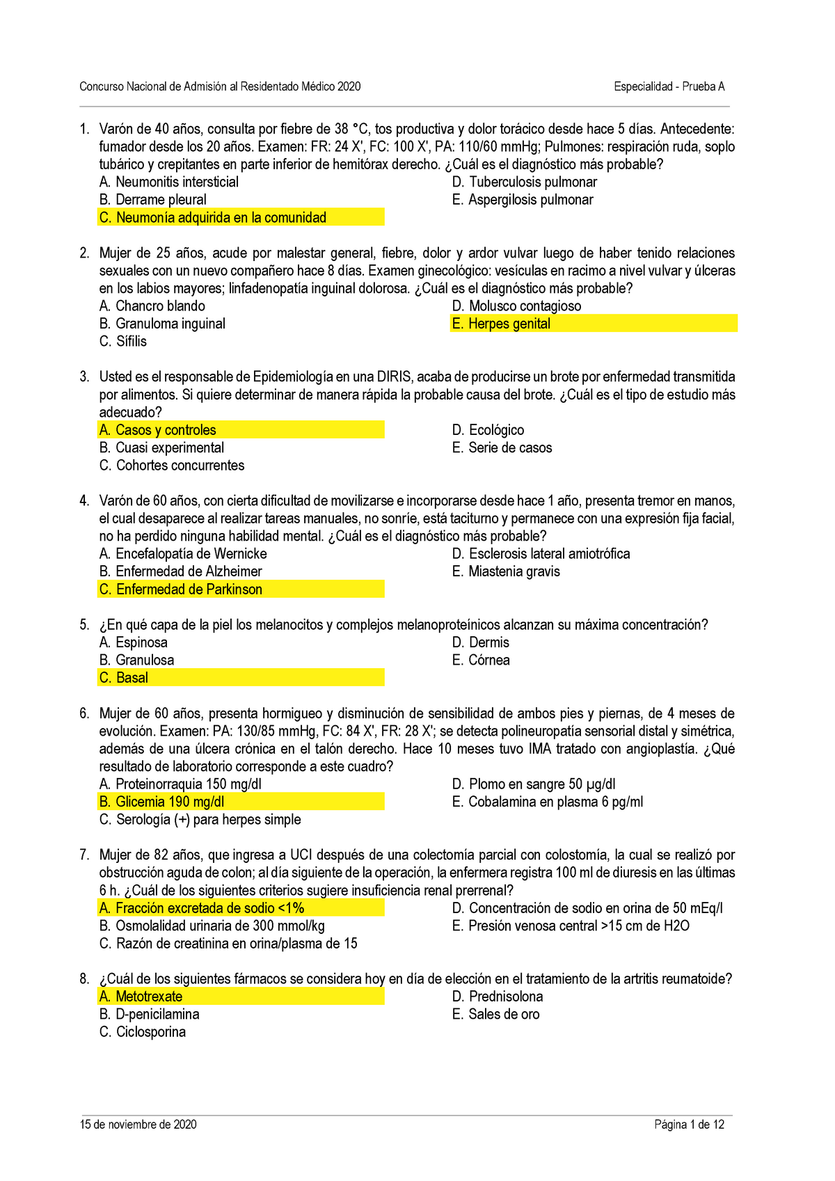 Residentado Medico 20 Claves Del Examen Conareme - Concurso Nacional De ...