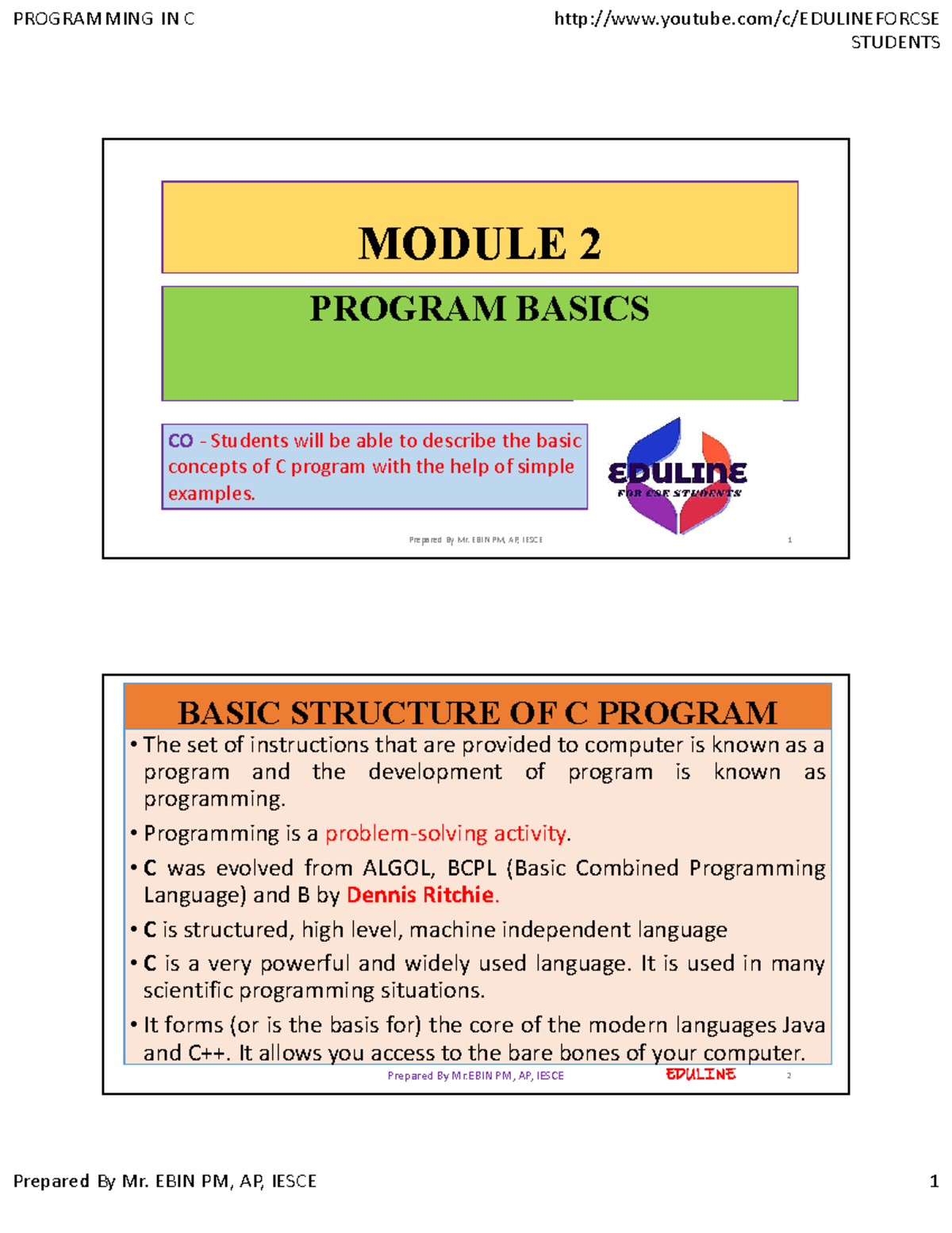 Module-2 - About engines - STUDENTS MODULE 2 PROGRAM BASICS Prepared By ...