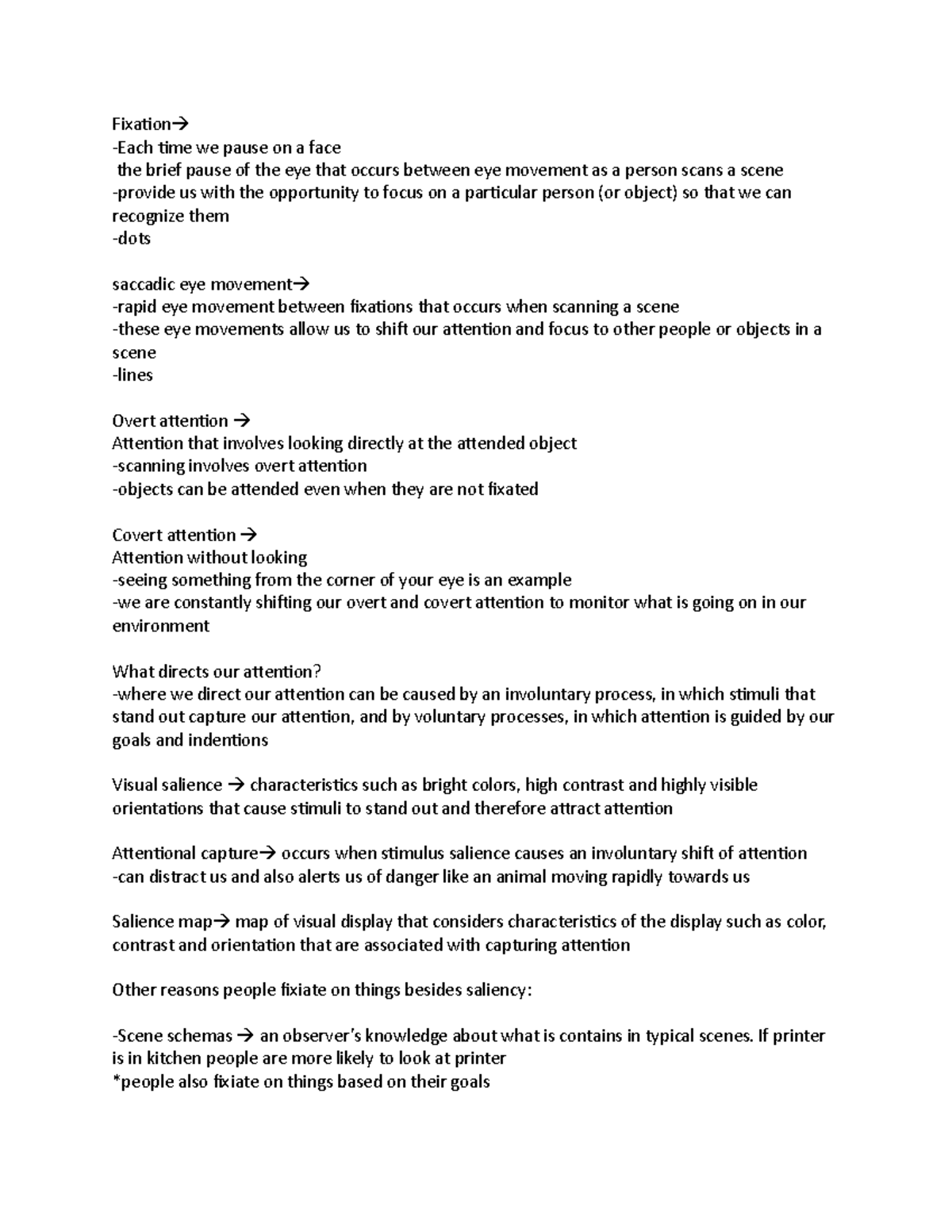chapter 6 notes sensation and perception - Fixation -Each time we pause ...