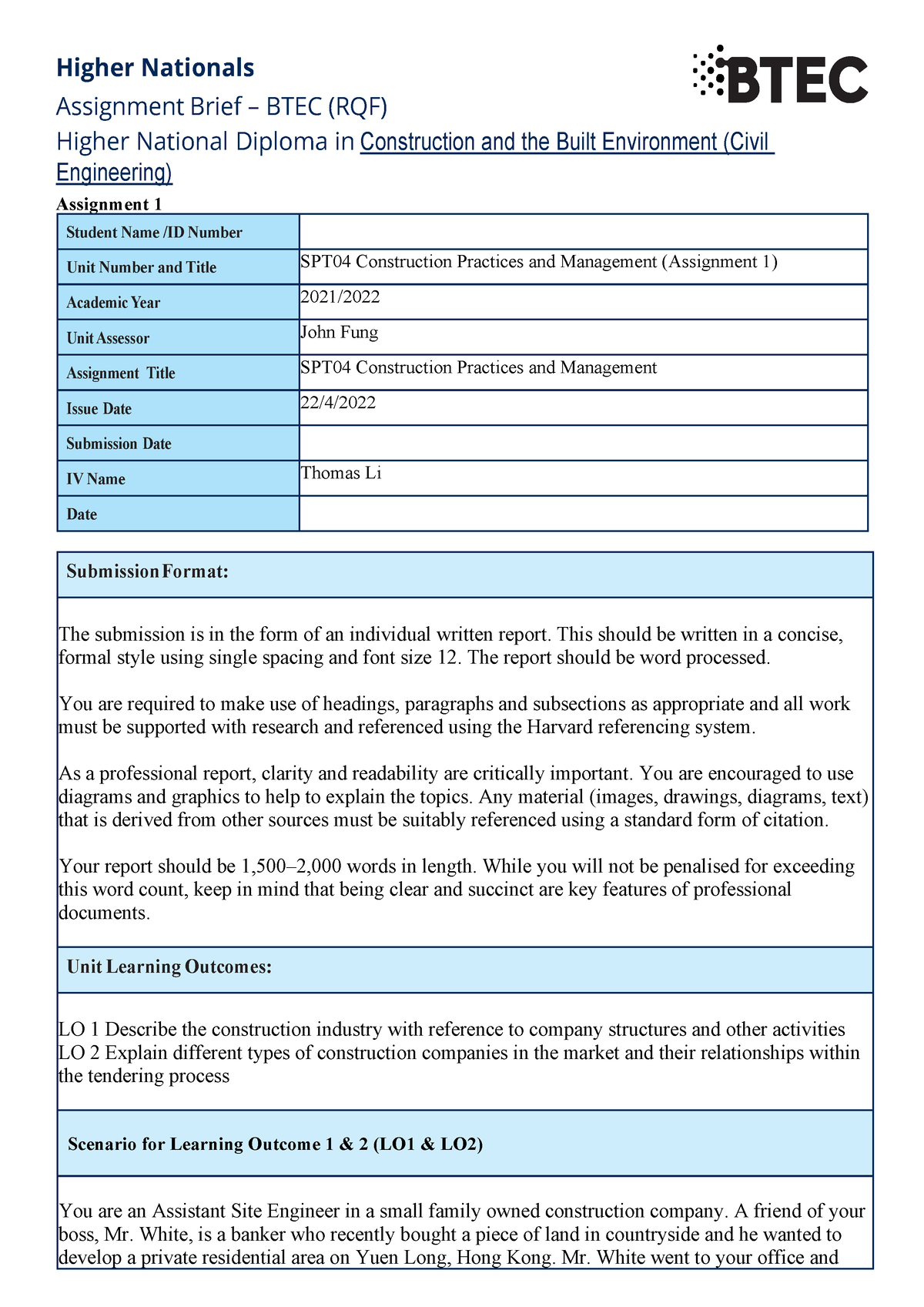 unit 4 assignment 1 btec business