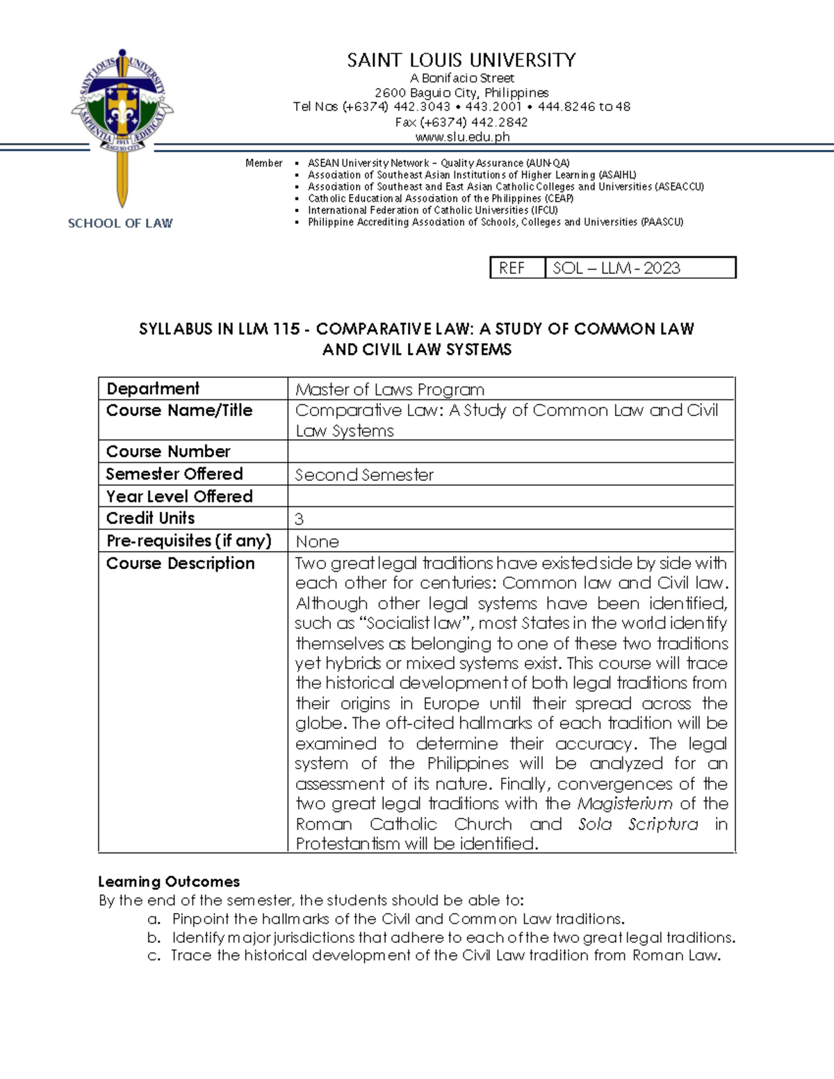 LLM 115 Course Syllabus S2AY2023-2024 (JRChong) - A Bonifacio Street ...