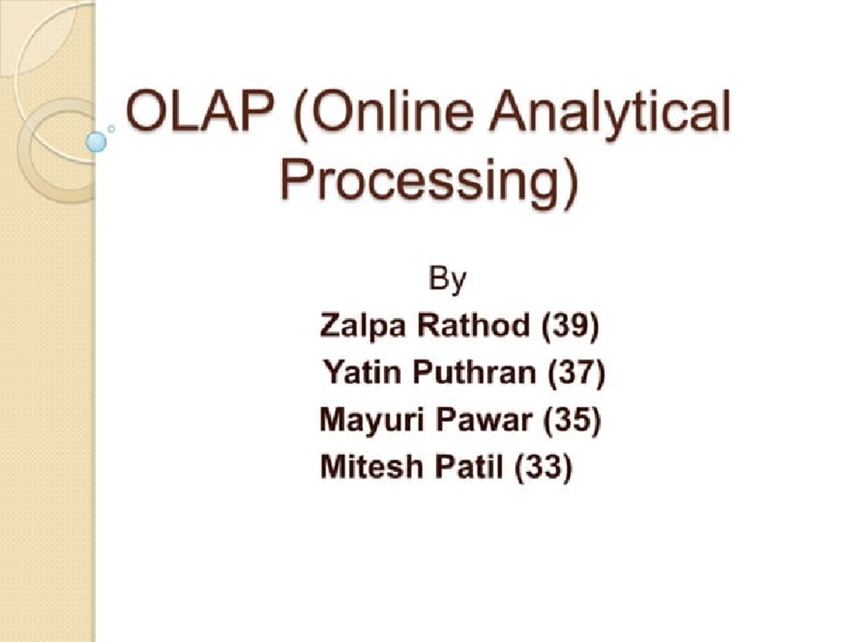 OLAP & Data Warehouse - 20240404 090735 - database management system ...