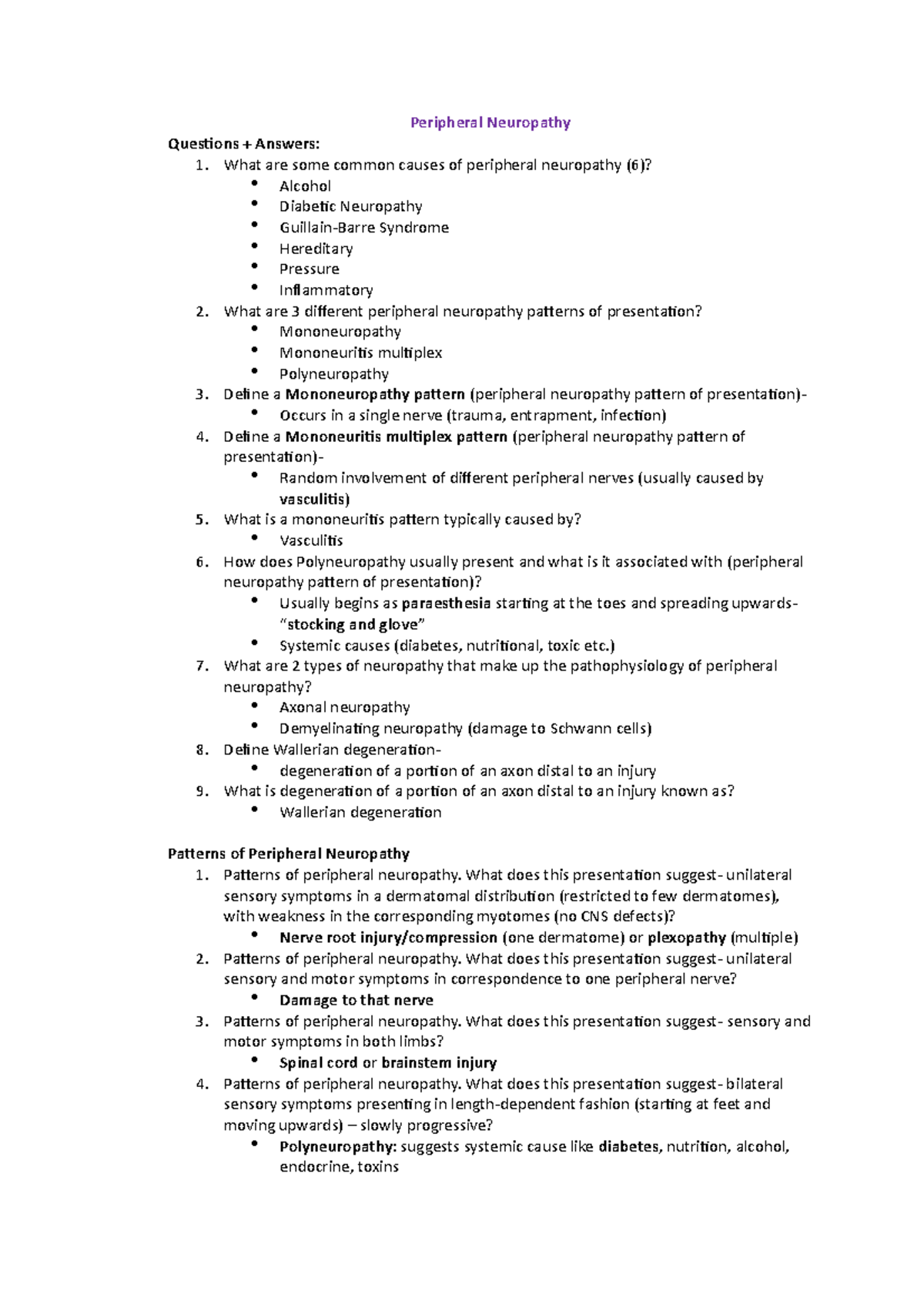 Peripheral Neuropathy - ) What are 2 types of neuropathy that make up ...