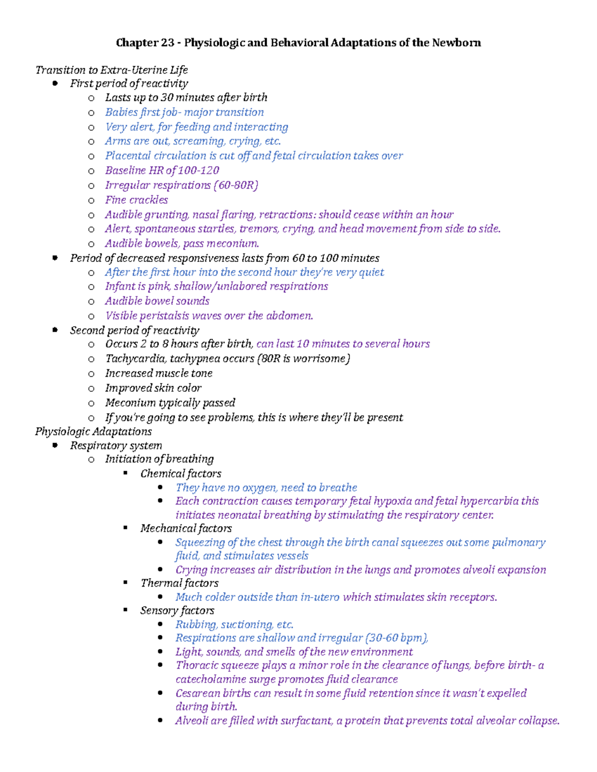 OB Chapter 23 - Maternity And Care Of Child Study Guides - Chapter 23 ...