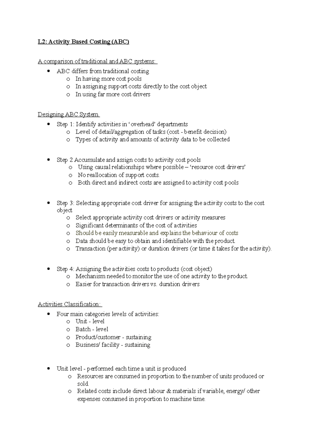MANG2005 - Activity Based Costing (ABC) - L2: Activity Based Costing ...
