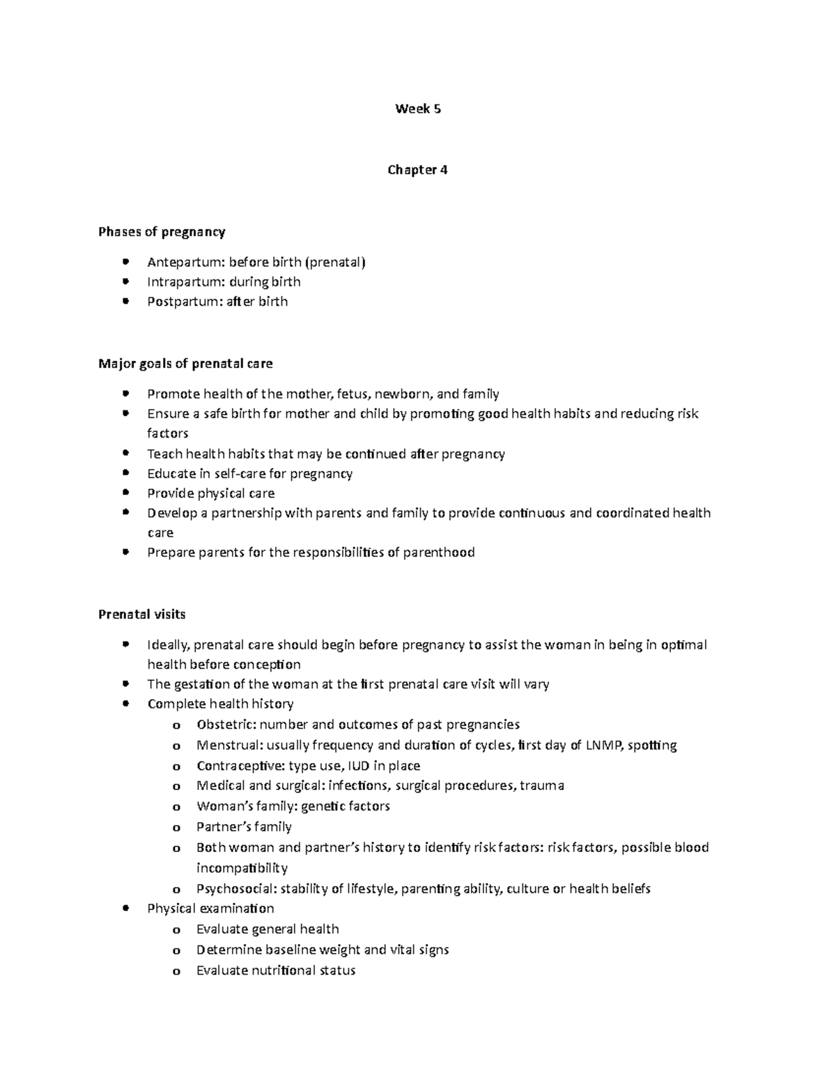 Chapter 4 - Prenatal Care - Week 5 Chapter 4 Phases Of Pregnancy ...